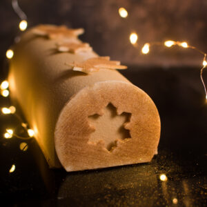 Karácsonyi fatörzs torta: körte-kávé-dió